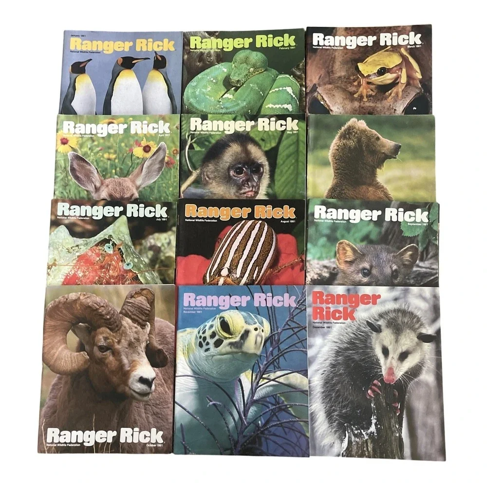 Ranger Rick's Nature Magazine 1991 National Wildlife Kids Vtg Lot Of 12 Complete